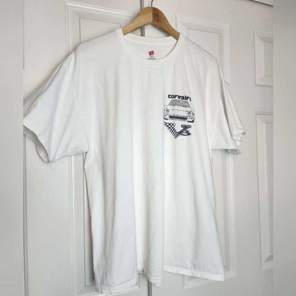 V8 Corvairs Vintage Cotton  White Corvair Graphic T-Shirt Size XL
